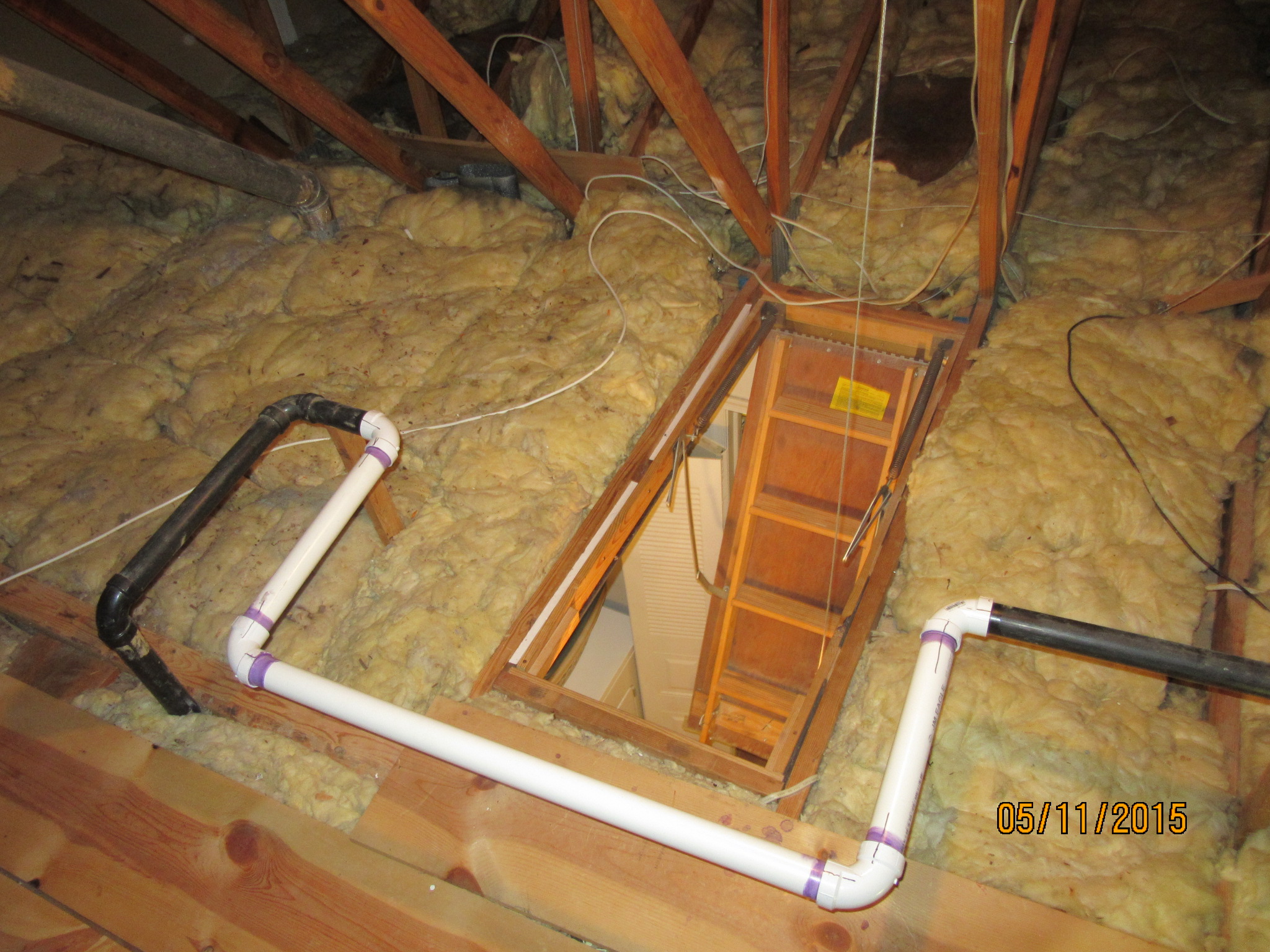 Ace Home Inspection, Inc » Vent pipe in way of attic access